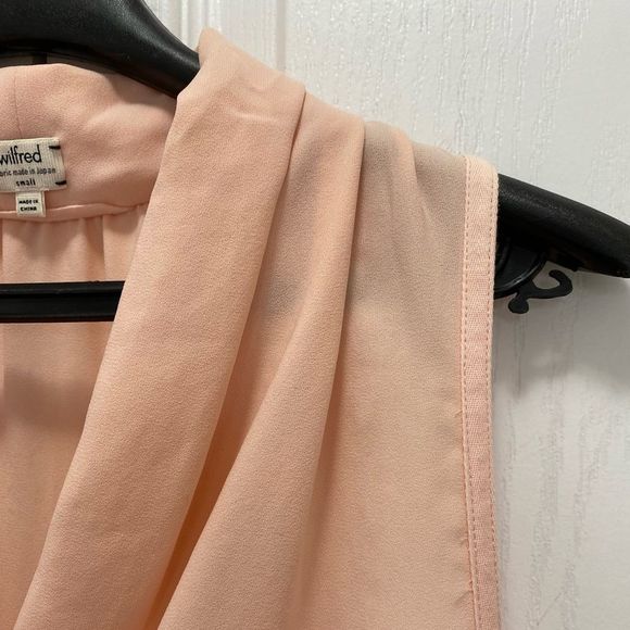 Wilfred Women's Shirt Top Sleeveless Sheer V-neck Button Up Hi-Low Peach Small - Picture 5 of 14